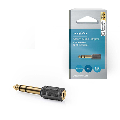 Product Αντάπτορας Nedis 6,35mm Stereo αρσ. - 3,5mm Stereo θηλ. με επίχρυσες επαφές base image