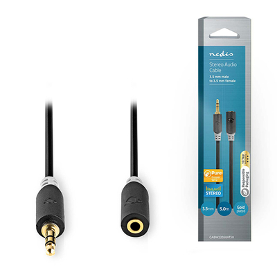 Product Καλώδιο Προέκτασης Nedis Ήχου 3.5mm Stereo Αρσ. - 3.5mm Stereo Θηλ. Σε Συσκευασία Blister 5m base image