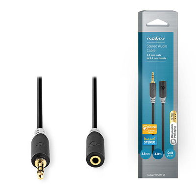 Product Καλώδιο Προέκτασης Nedis Ήχου 3.5mm Stereo Αρσ. - 3.5mm Stereo Θηλ. Σε Συσκευασία Blister 3m base image