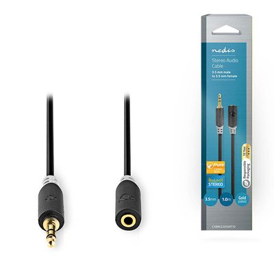 Product Καλώδιο Προέκτασης Nedis Ήχου 3.5mm Stereo Αρσ. - 3.5mm Stereo Θηλ. Σε Συσκευασία Blister 1m base image