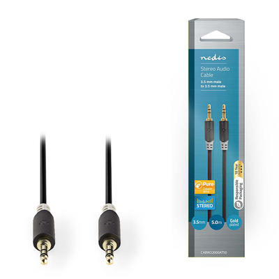 Product Καλώδιο Ήχου Nedis 3.5mm Stereo Αρσ. - Αρσ. 5m Σε Ανθρακί Χρώμα base image