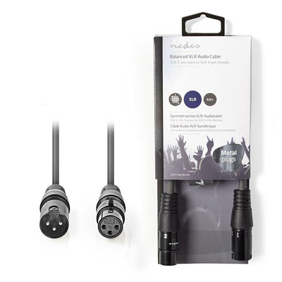 Product Καλώδιο XLR Nedis COTH15010GY05 Male to Female 0.5m base image