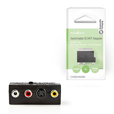 Product Αντάπτορας Nedis Scart αρσ. - 3x RCA θηλ. + S-Video θηλ. σε συσκευασία blister base image