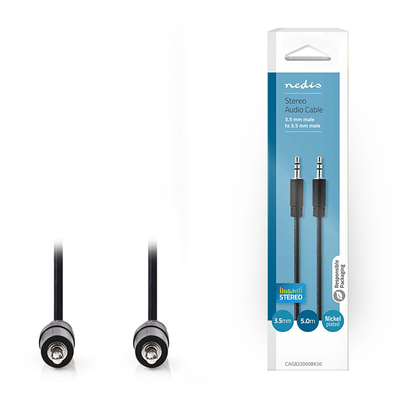 Product Καλώδιο Ήχου Nedis 3.5mm Αρσ. Stereo - 3.5mm Αρσ. Stereo, Σε Συσκευασία Blister 5.0m base image