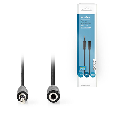 Product Καλώδιο Ήχου Nedis CAGB22050BK50 Stereo 3.5mm Male - 3.5 mm Female 5.0m Black base image
