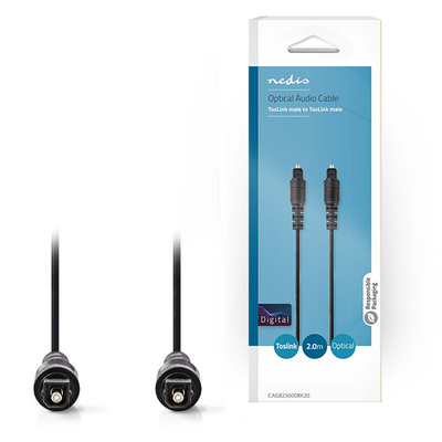 Product Καλώδιο Οπτικής Ίνας Nedis CAGB25000BK20 male to male 2m Black base image