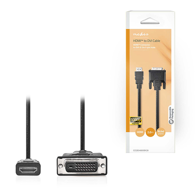 Product Καλώδιο HDMI Nedis DVI-D 24+1-Pin Male 2.00 m (CCGB34800BK20) base image