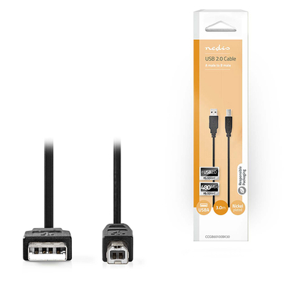 Product Καλώδιο USB Nedis High-Speed A αρσ. - USB B αρσ., 3.00m. base image