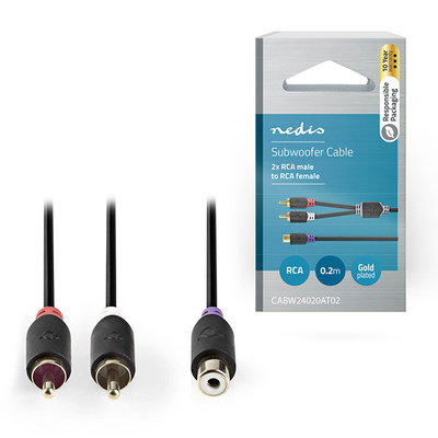 Product Καλώδιο RCA Nedis CABW24020AT02 2x RCA Male - RCA Female 0.2m base image