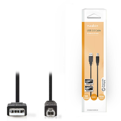 Product Καλώδιο Nedis USB 2.0 A Αρσ.- B Αρσ. Σε Συσκευασία Blister 2m base image