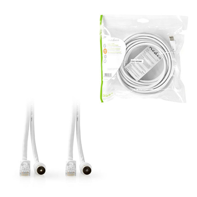 Product Καλώδιο RF Nedis CSGP4500WT50 RJ45,coax male To RJ45,coax female, 5m base image