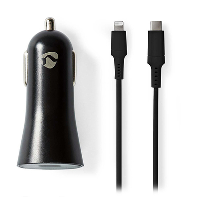 Product Φορτιστής Αυτοκινήτου Nedis USB-C, 3.0Α / 2.22Α / 1.67Α, Με Αποσπώμενο Καλώδιο base image