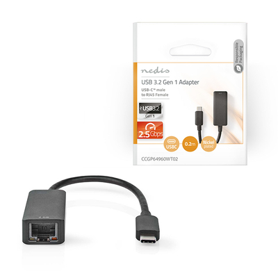 Product Αντάπτορας Δικτύου USB Nedis CCGP64960WT02 για Ενσύρματη σύνδεση Ethernet base image