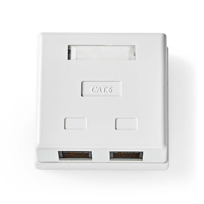Product Πρίζα Δικτύου Nedis CCGP89110WT Εξωτερική Διπλή RJ45 Τύπου Cat6 White 233-2189 base image