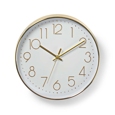 Product Ρολόι Τοίχου Nedis Clwa015pc30gd Gold/White base image