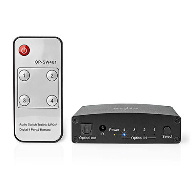 Product Επιλογέας Ήχου Nedis ASWI2514BK DIGITAL 4-WAY DC Power / 4x Toslink Black base image
