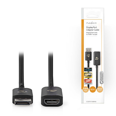 Product Καλώδιο Displayport Nedis Ccgp37108bk02 8k@30hz 0.20m Black base image