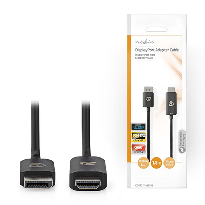 Product Καλώδιο Displayport Nedis Ccgp37108bk18 8k@30hz 1.80m Black base image
