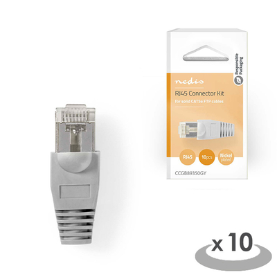 Product Καλώδιο Δικτύου Nedis CCGB89350GY RJ45 SOLID UTP CAT5 10PCS Grey base image