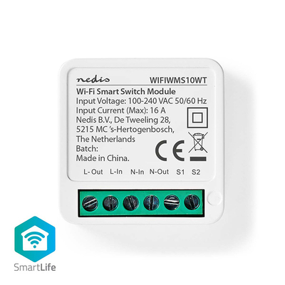 Product Ενδιάμεσος Διακόπτης Nedis Smart Wi-Fi σε Λευκό Χρώμα base image