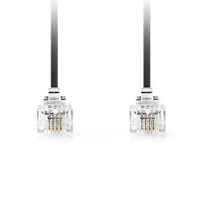 Product Καλώδιο Τηλεφώνου Nedis RJ11 αρσ. - RJ11 αρσ. 2.00 m., μαύρο. base image