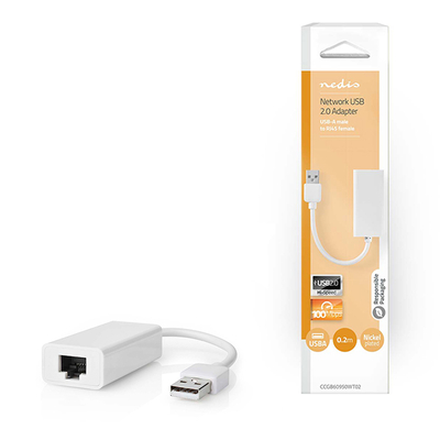 Product Αντάπτορας Δικτύου USB High Speed Α αρσ. - RJ45 θηλ., 0,20m Λευκό base image
