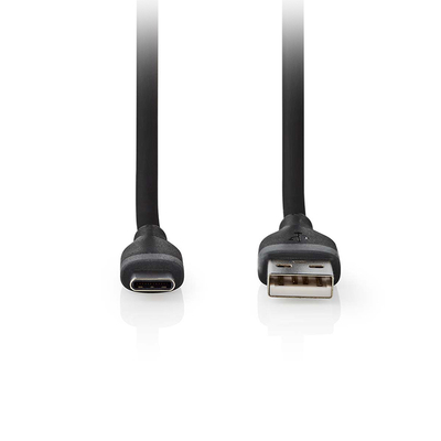 Product Καλώδιο USB Nedis σιλικόνης High-Speed A αρσ. - USB type-C αρσ., 1.50m Μαύρο base image