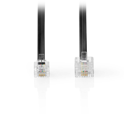 Product Καλώδιο Τηλεφώνου Nedis Επέκτασης RJ11 αρσ. - RJ45 αρσ., 5.00m σε μαύρο χρώμα. base image