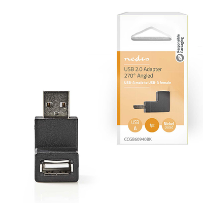 Product Αντάπτορας USB Nedis High-Speed A αρσ. - USB A θηλ., σε γωνία 270°. base image