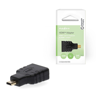 Product Αντάπτορας HDMI Nedis with Ethernet, HDMI micro αρσ. - HDMI θηλ., με επίχρυσες επαφές. base image