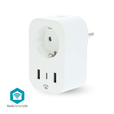 Product Wi-Fi Smart Πρίζα Nedis με 3 θύρες φόρτισης USB και μετρητή κατανάλωσης, 3680W. base image