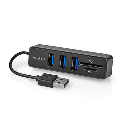 Product Usb High-Speed Hub 3 Θυρών Και Card Reader 2 Θυρών, Σε Μαύρο Χρώμα base image