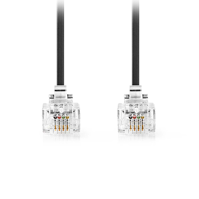 Product Τηλεφωνικό Καλώδιο Rj11 Αρσ. - Rj11 Αρσ. 5.00 M Nedis Tcgl90200bk50 Σε Μαύρο Χρώμα base image