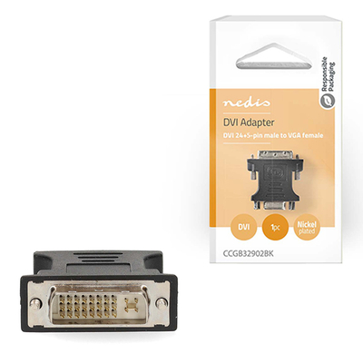 Product Αντάπτορας Dvi-I 24+5-Pin Αρσ - Vga Θηλ Nedis Ccgb32902bk  base image