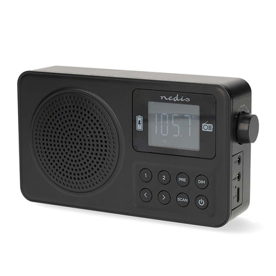 Product Φορητό Ραδιόφωνο Nedis Φορητό, επαναφορτιζόμενο και Ψηφιακό FM με οθόνη LCD, Μαύρο base image