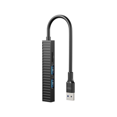 Product USB Hub Xo 014a Plastic Portable 4 In 1 Docking Station Usb (Usb3.0+2x Usb2.0+Tf)  base image