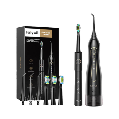 Product Ηλεκτρική Οδοντόβουρτσα with tip set and water fosser FairyWill FW-5020E + FW-E11 (black) base image