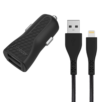 Product Φορτιστής Αυτοκινήτου Energizer DC2CLLIM 3.4A 2USB+Lightning Cable Black base image