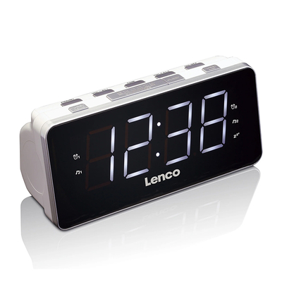 Product Επιτραπέζιο Ψηφιακό Ρολόι - Ξυπνητήρι Lenco Cr-18 White Pll Με Ραδιόφωνο Οθόνη Led 1.8'' Και Λειτουργία Snooze base image