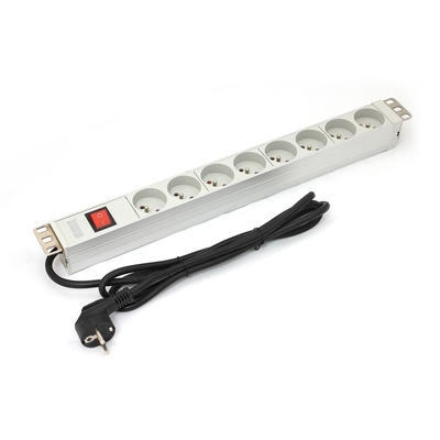 Product Πολύπριζο Digitus Pdu 19 "Rack, 8 Slots Type E, Schuko Plug, 1.8m Cable, Aluminum Switch base image