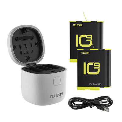 Product Φορτιστής Action Cameras Telesin Waterproof triple-channel Allin box + 2 batteries for GoPro Hero 10 / Hero 9 (GP-BTR-905-GY-B) base image