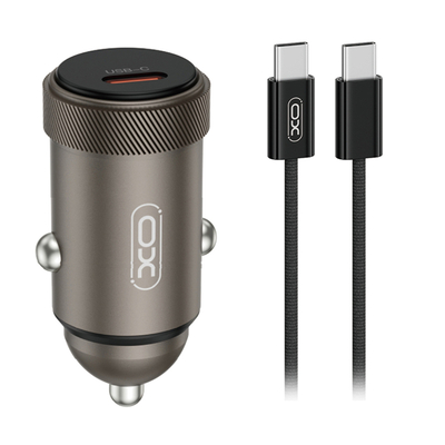 Product Φορτιστής Αυτοκινήτου XO Universal USB-C και με αποσπώμενο Καλώδιο, Γκρι base image