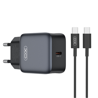 Product Φορτιστής Πρίζας XO Universal με 1 έξοδο USB-C και Καλώδιο USB type-C, Μαύρο base image