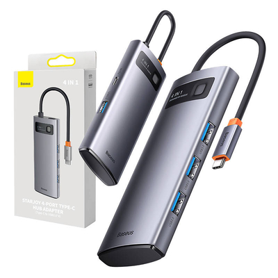 Product USB Hub 4in1 Baseus Metal Gleam Series, USB-C to 4x USB 3.0 base image