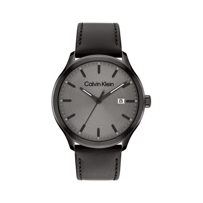 Product Ανδρικό Ρολόι Calvin Klein 25200355 (43mm) Δερμάτινο Λουράκι Μαύρο base image