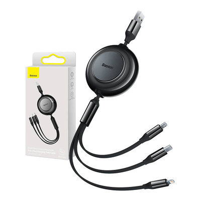 Product Καλώδιο USB Baseus Bright Mirror 2 USB 3-in-1 for micro USB/USB-C/Lightning 3.5A 1.1m (Black) base image
