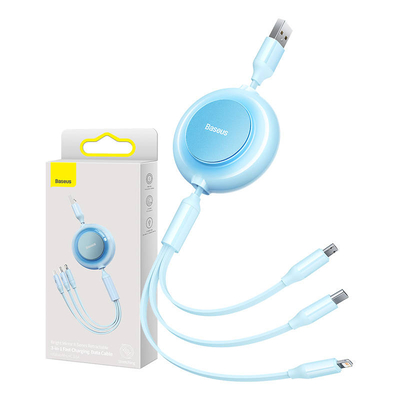 Product Καλώδιο USB Baseus Bright Mirror 2 USB 3-in-1 for micro USB/USB-C/Lightning 3.5A 1.1m (Sky blue) base image
