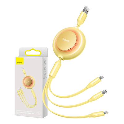 Product Καλώδιο USB Baseus Bright Mirror 2 USB 3-in-1 for micro USB/USB-C/Lightning 3.5A 1.1m (Yellow) base image
