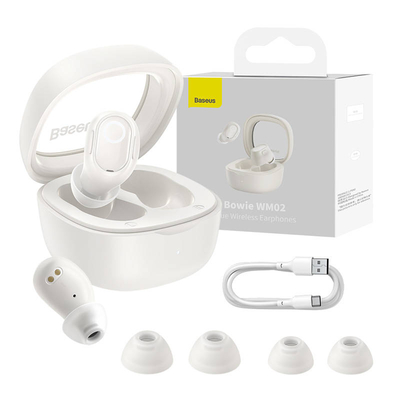 Product Bluetooth Headset Baseus Bowie WM02 TWS, 5.0 (white) base image