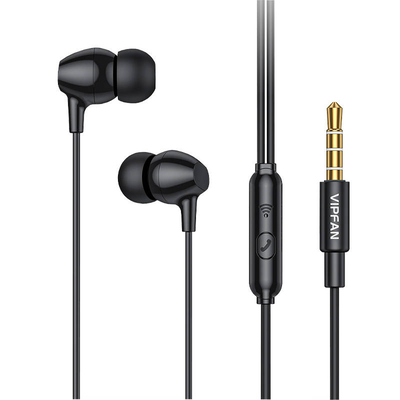 Product Ακουστικά Handsfree in-ear Vipfan M16 3.5mm jack 1m (black) base image